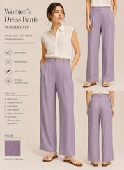 40139LT LAVENDER#22A BOTTOM DRESS LAVANDER LINEN WASHED PANTS RAYON SHIRT SHORT SKIRT SOLID TOP VEST WOVEN