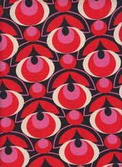 IW84028-14148 BLACK/RED#1A BLACK DRESS DTY NON BRUSH GEOMETRIC KNIT PANTS POLYESTER RED SHIRT SKIRT SPANDEX TOP