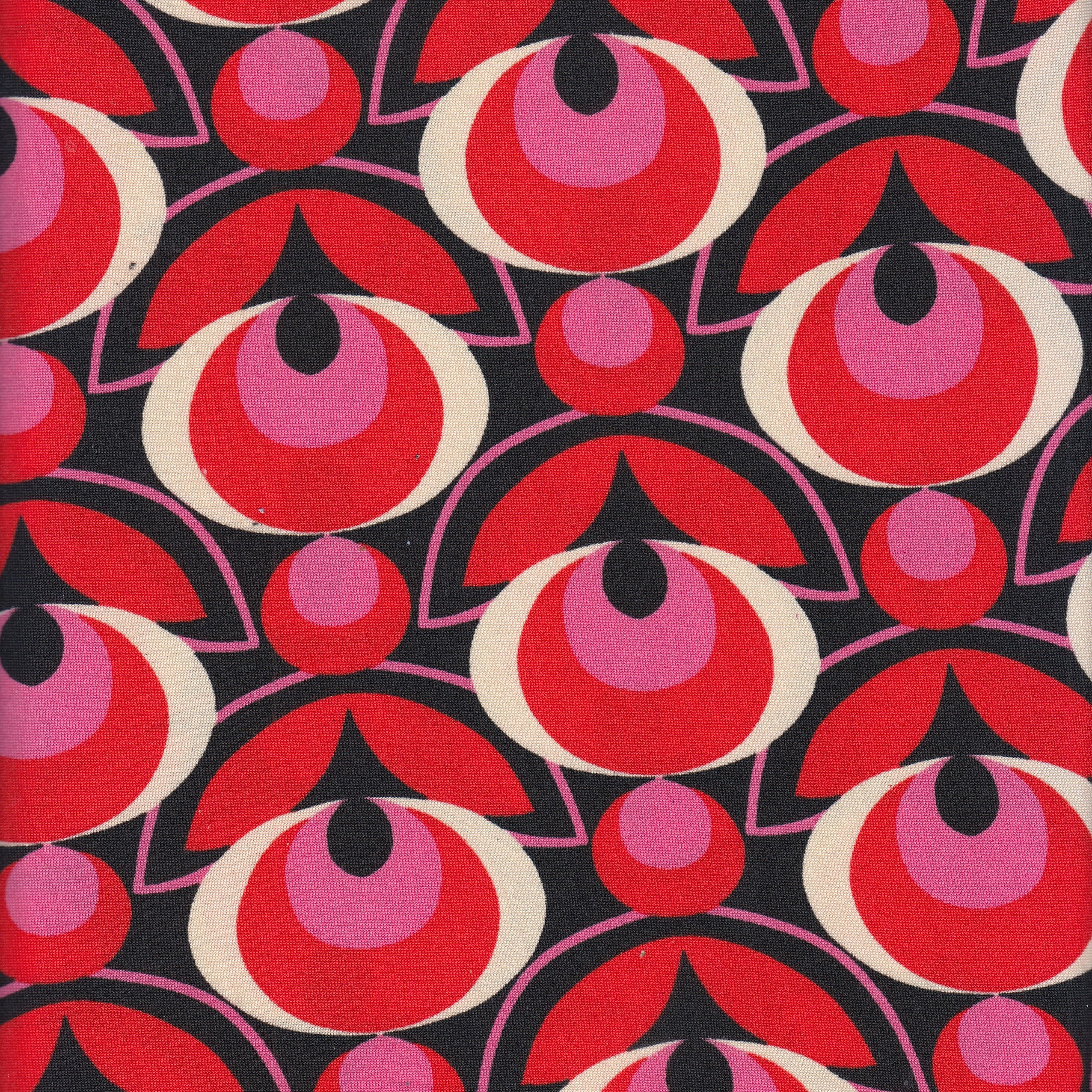 RED#1A BLACK DRESS DTY NON BRUSH GEOMETRIC KNIT PANTS POLYESTER RED SHIRT SKIRT SPANDEX TOP