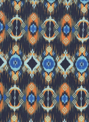 IW84028-14227 NAVY/ORANGE#4 DRESS DTY NON BRUSH GEOMETRIC KNIT NAVY ORANGE PANTS POLYESTER SHIRT SKIRT SPANDEX TOP