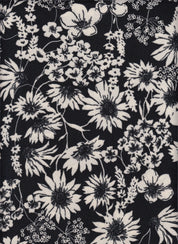 IW30412-14840 BLACK/IVORY#11 BOTTOM DITSY FLOWER DRESS KNIT LEAF PANTS POLYESTER SKIRT SMALL SPANDEX TECHNO CREPE TOP