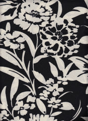 IW30412-14841 BLACK/IVORY#7 BOTTOM DITSY FLOWER DRESS KNIT LEAF PANTS POLYESTER SKIRT SMALL SPANDEX TECHNO CREPE TOP