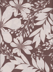 IW30412-14842 BROWN/IVORY#14 BOTTOM DITSY FLOWER DRESS KNIT LEAF PANTS POLYESTER SKIRT SMALL SPANDEX TECHNO CREPE TOP