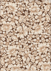 IW30412-14843 BROWN/IVORY#13 BOTTOM DITSY FLOWER DRESS KNIT LEAF PANTS POLYESTER SKIRT SMALL SPANDEX TECHNO CREPE TOP