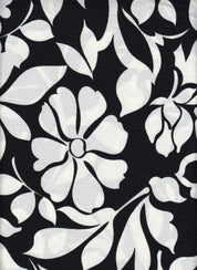 IW79015-14854 BLACK/IVORY#1 BOTTOM CEY LINEN DRESS LOOK PRINT PANTS POLYESTER SHIRT SKIRT TOP WOVEN