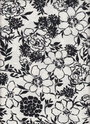 IW60006-14857 IVORY/BLACK#20 BOTTOM CARDEGAN DITSY FLOWER DRESS LEAF MARBEL PRINTED NYLON PANTS RAYON SHIRT SHORT SKIRT TOP WOVEN