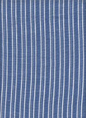 79019KF DENIM/WHITE#6 DRESS LUXURY STRIPE PANTS POLYESTER SHIRT SHORT SKIRT STRIPS PRINTS TOP WOVEN