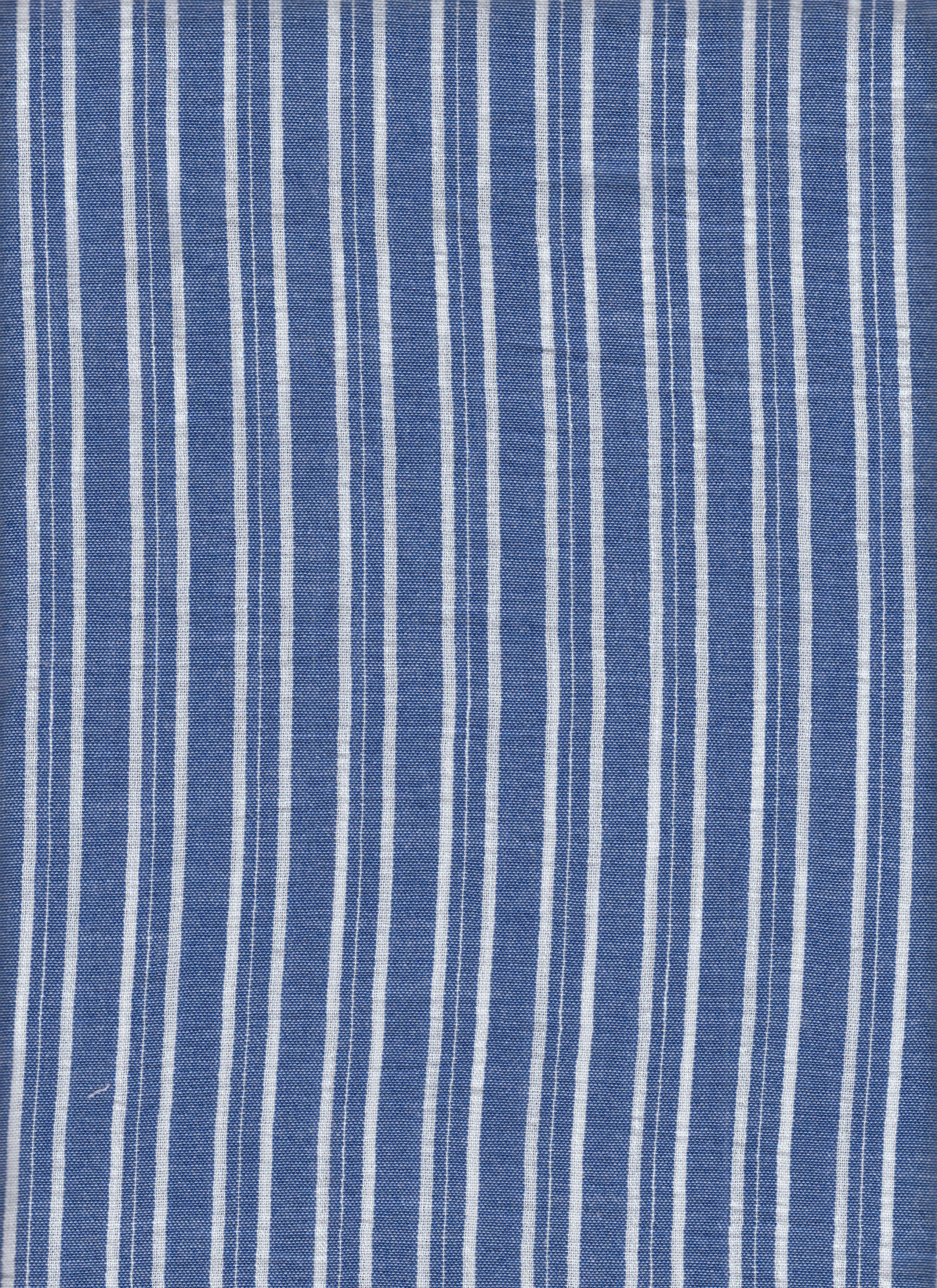 79019KF DENIM/WHITE#6 DRESS LUXURY STRIPE PANTS POLYESTER SHIRT SHORT SKIRT STRIPS PRINTS TOP WOVEN