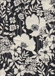 IW84028-14702 BLACK/CREAM#1A DRESS DTY NON BRUSH FLOWER KNIT LEAF PANTS POLYESTER SHIRT SKIRT SMALL SPANDEX TOP