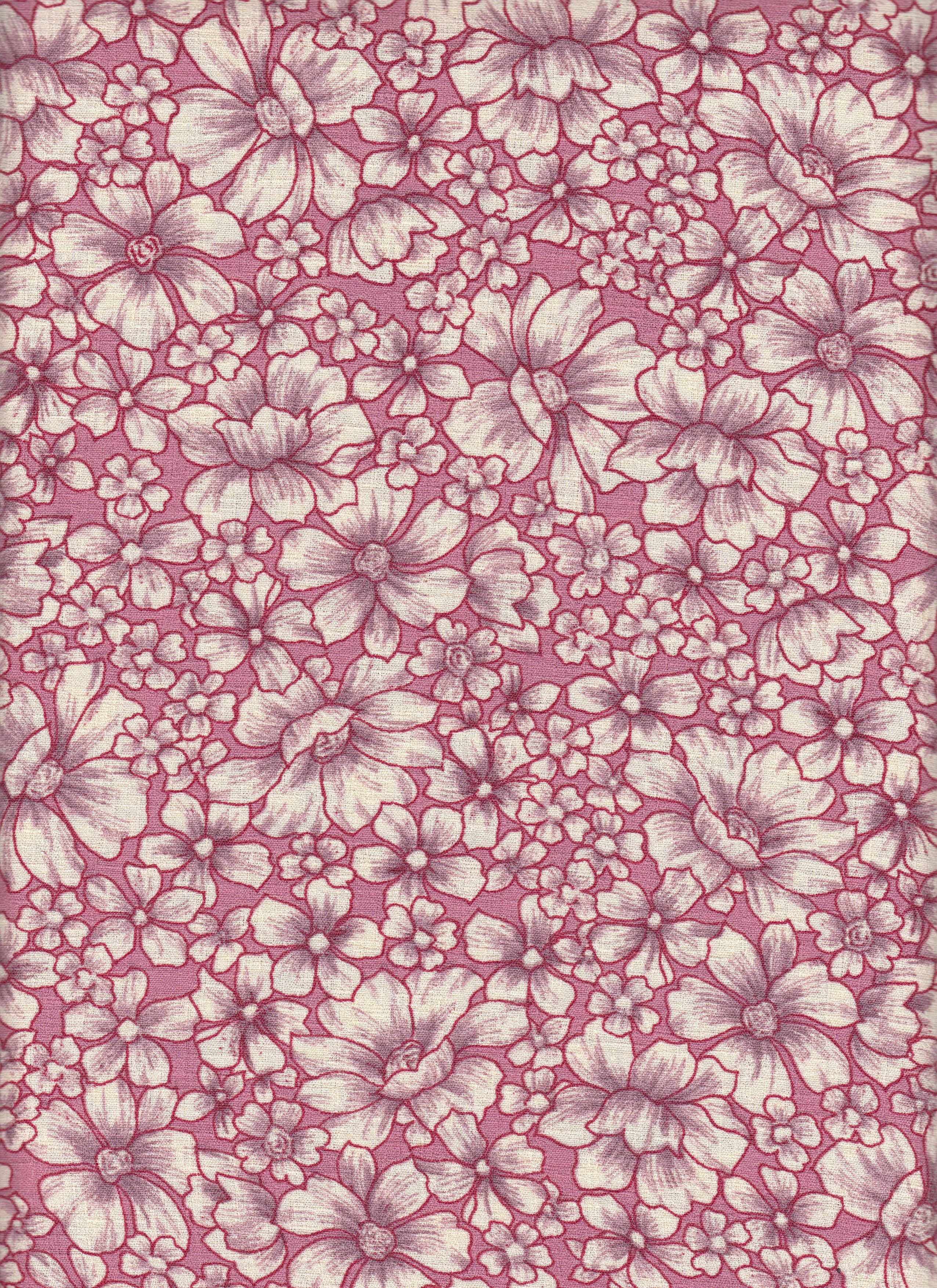 IW79015-14843 PINK/CREAM#2 BOTTOM CEY LINEN DITSY FLOWER DRESS LOOK PRINT PANTS POLYESTER SHIRT SKIRT SMALL TOP WOVEN