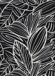 IW60006-14633 BLACK/CREAM#1 BIG LEAF BOTTOM CARDEGAN DRESS MARBEL PRINTED MARBLE NYLON PANTS RAYON SHIRT SHORT SKIRT TOP TROPICAL WOVEN