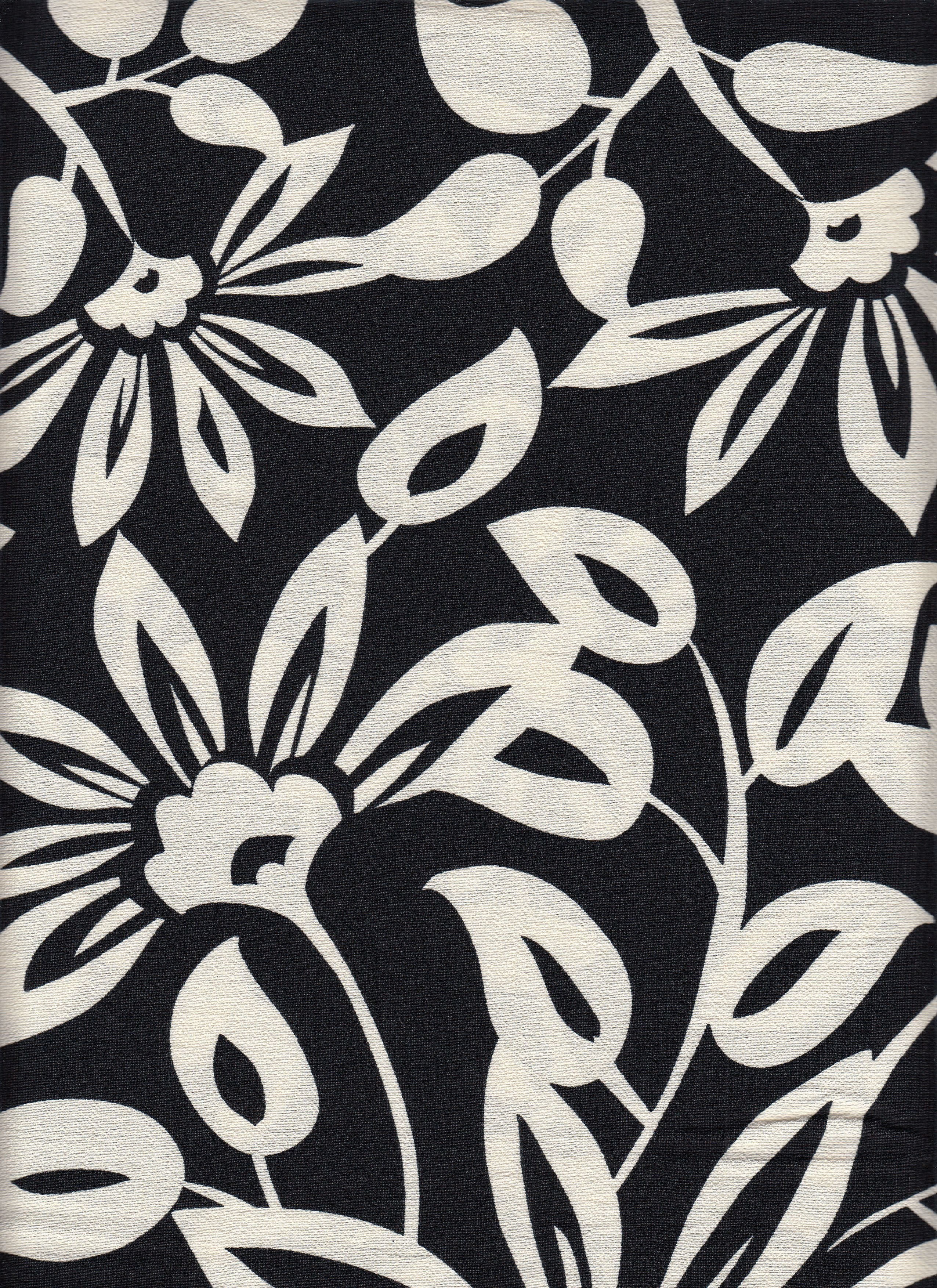 IW60006-14562 BLACK/CREAM#1 BIG FLOWER LEAF BOTTOM CARDEGAN DRESS MARBLE PRINTED NYLON PANTS RAYON SHIRT SHORT SKIRT TOP WOVEN