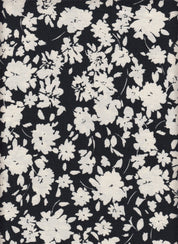 IW60006-13895A BLACK/CREAM#1 BOTTOM CARDEGAN DRESS FLOWER LEAF MARBLE PRINTED NYLON PANTS RAYON SHIRT SHORT SKIRT SMALL TOP WOVEN