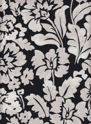 IW60006-14602 BLACK/GRAY#1 BIG FLOWER LEAF BOTTOM CARDEGAN DRESS MARBLE PRINTED NYLON PANTS RAYON SHIRT SHORT SKIRT SMALL TOP WOVEN