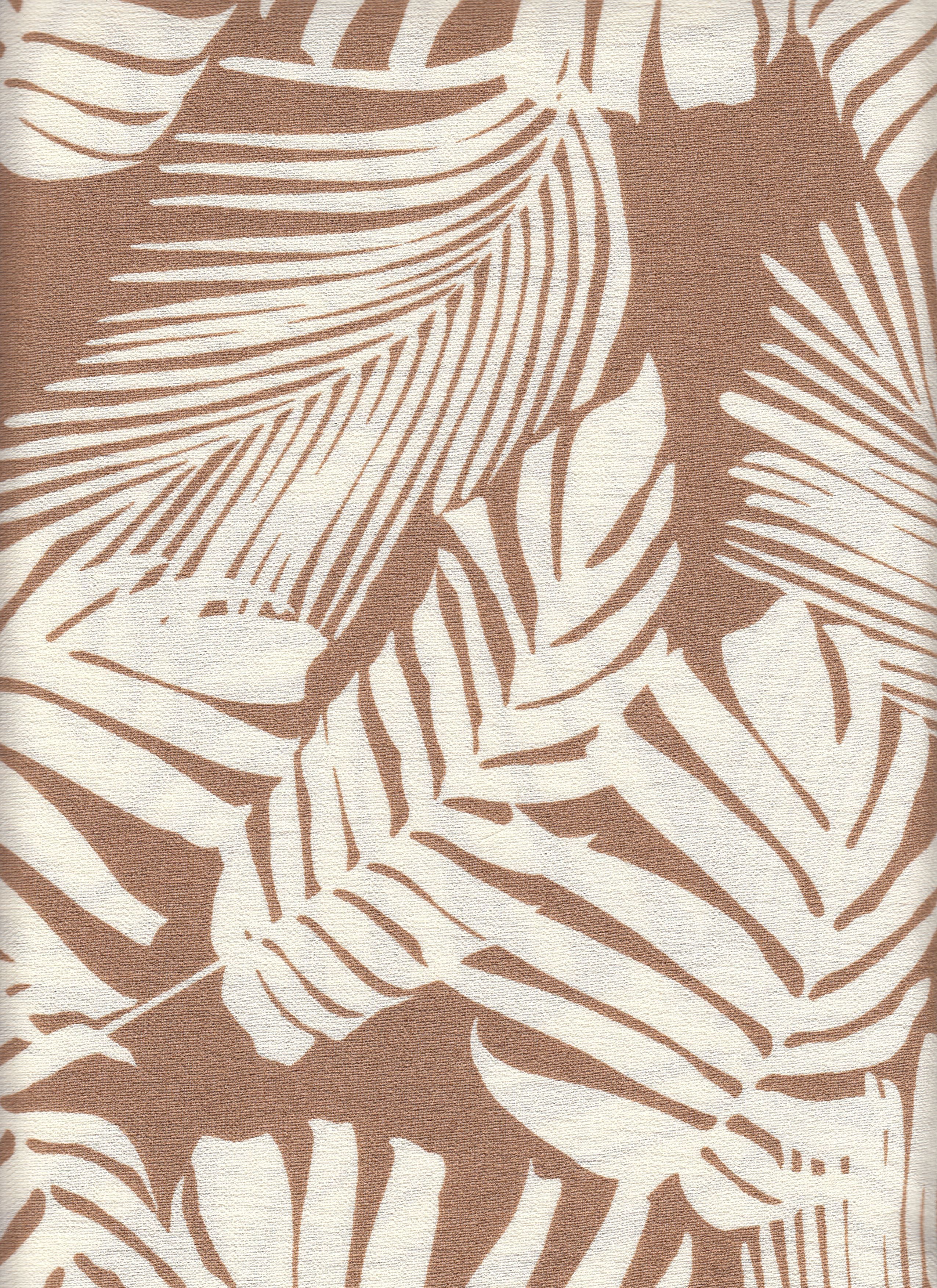 IW60006-14584 CAFE/IVORY#2 BIG LEAF BOTTOM CARDEGAN DRESS MARBLE PRINTED NYLON PANTS RAYON SHIRT SHORT SKIRT TOP TROPICAL WOVEN