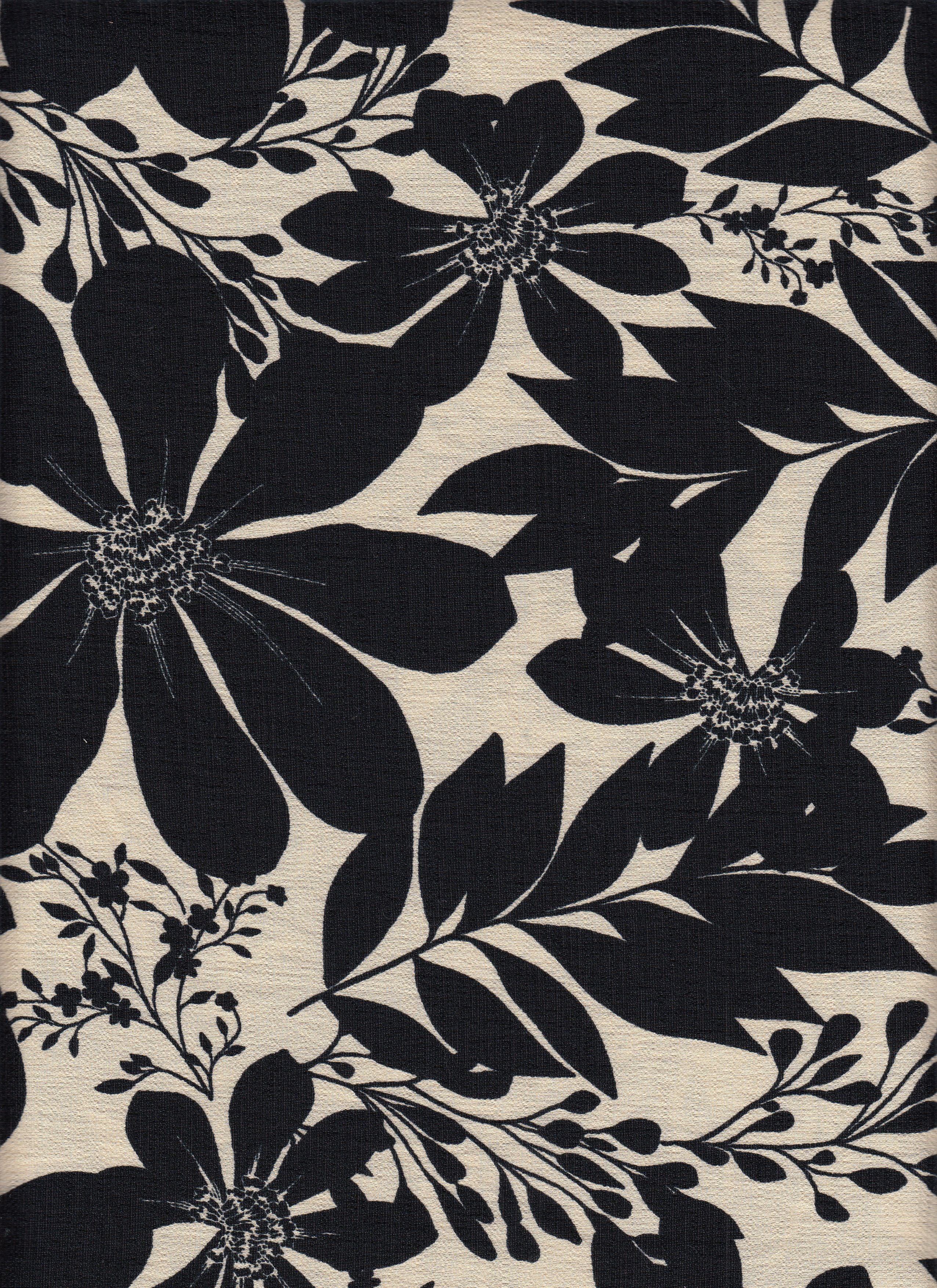 IW60006-14842 BLACK/CREAM#1 BIG LEAF BOTTOM CARDEGAN DRESS MARBLE PRINTED NYLON PANTS RAYON SHIRT SHORT SKIRT TOP TROPICAL WOVEN