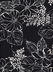 IW60006-14924 BLACK/IVORY#20 BIG LEAF BOTTOM CARDEGAN DRESS MARBLE PRINTED NYLON PANTS RAYON SHIRT SHORT SKIRT TOP TROPICAL WOVEN