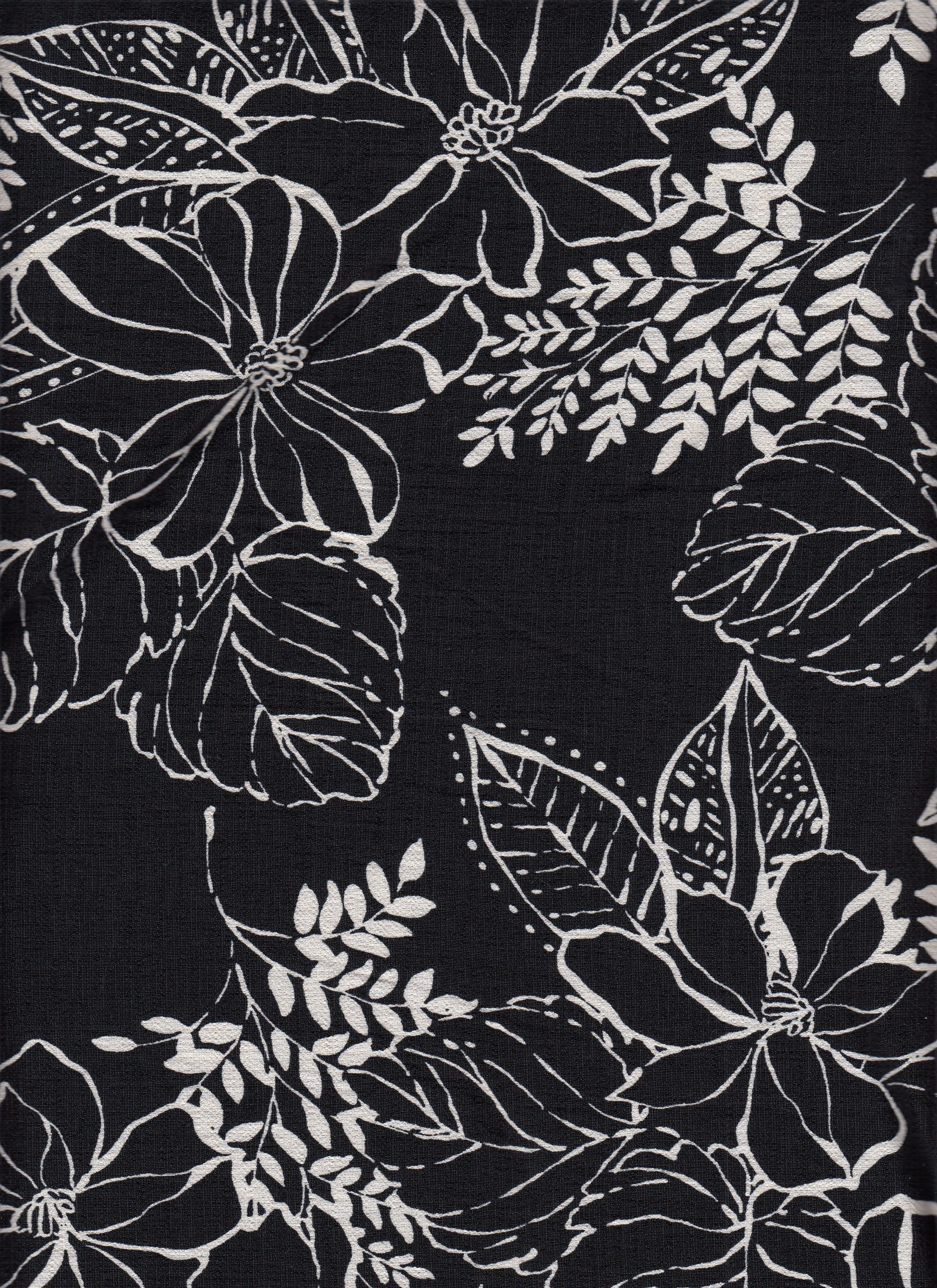 IW60006-14924 BLACK/IVORY#20 BIG LEAF BOTTOM CARDEGAN DRESS MARBLE PRINTED NYLON PANTS RAYON SHIRT SHORT SKIRT TOP TROPICAL WOVEN