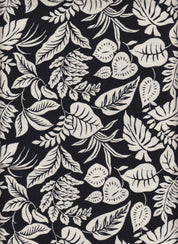 IW60006-14591 BLACK/CREAM#1 BIG LEAF BOTTOM CARDEGAN DRESS MARBLE PRINTED NYLON PANTS RAYON SHIRT SHORT SKIRT TOP TROPICAL WOVEN