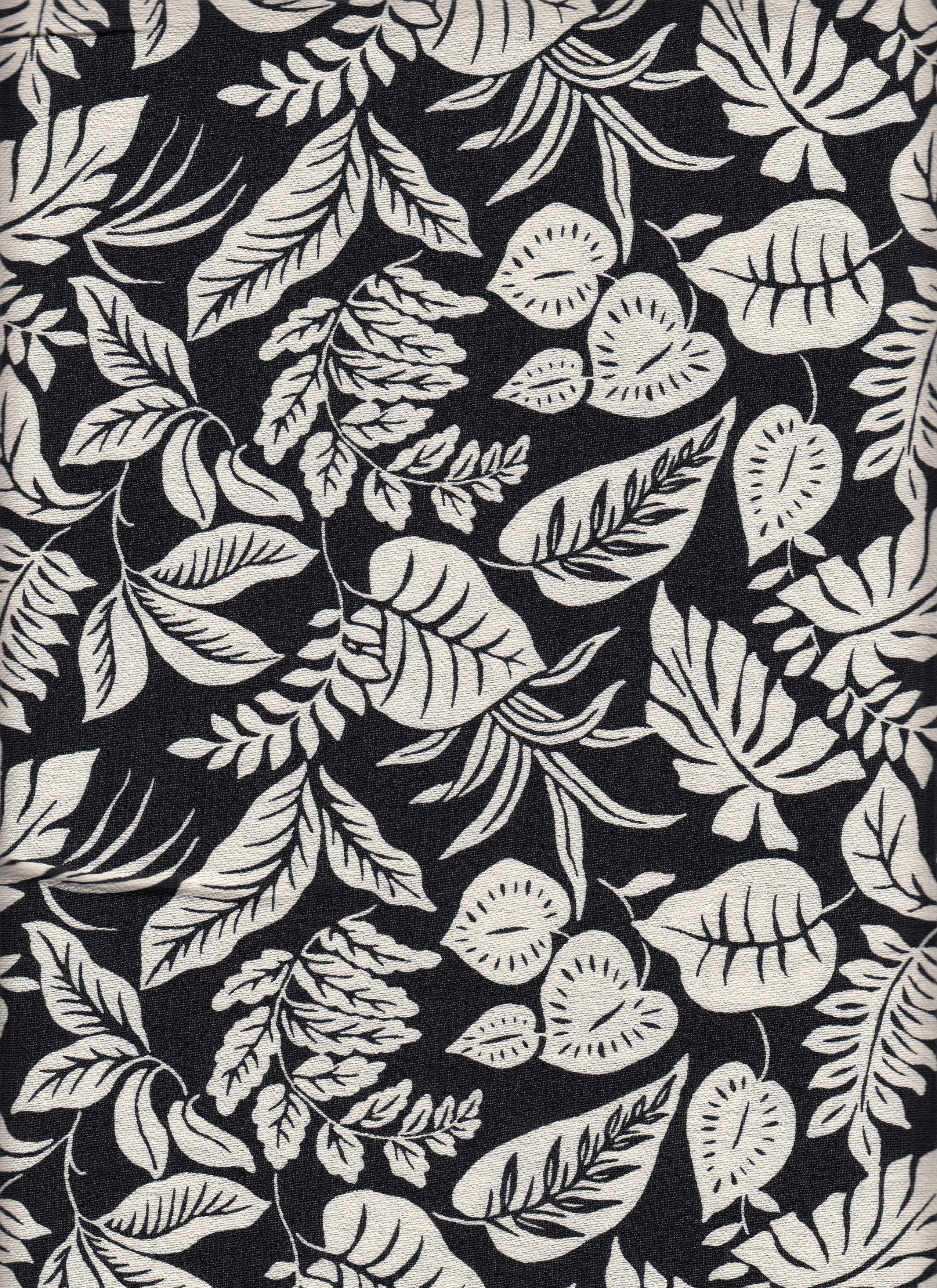 IW60006-14591 BLACK/CREAM#1 BIG LEAF BOTTOM CARDEGAN DRESS MARBLE PRINTED NYLON PANTS RAYON SHIRT SHORT SKIRT TOP TROPICAL WOVEN