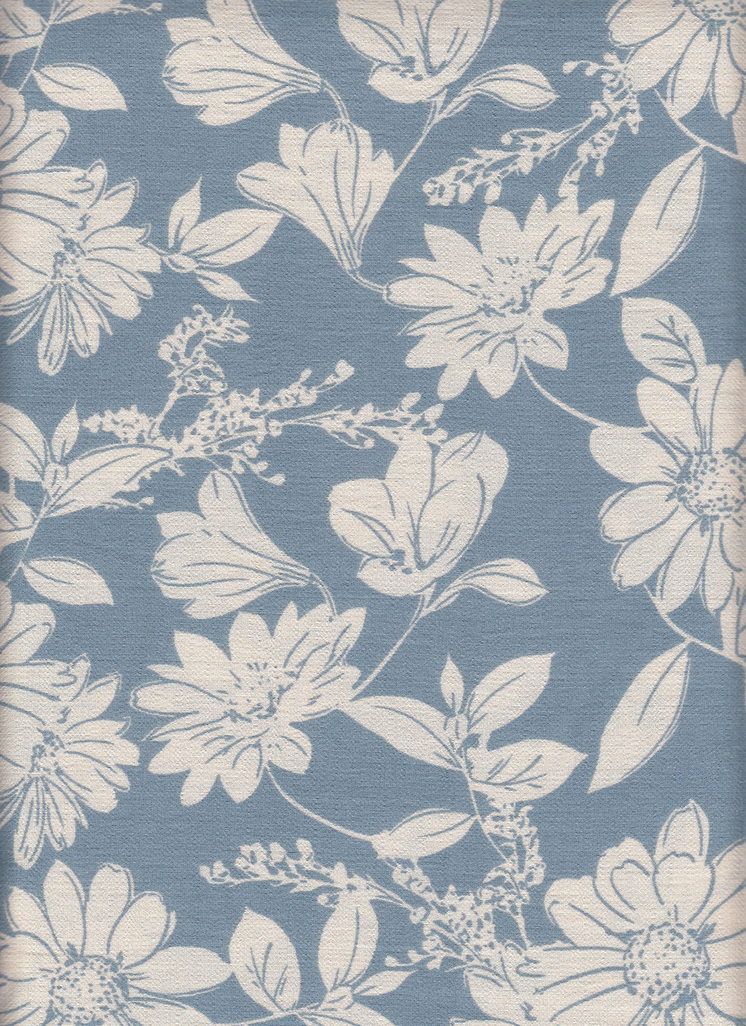 IW60006-13671 BLUE/CREAM#8 BIG FLOWER BOTTOM CARDEGAN DRESS LEAF MARBLE PRINTED NYLON PANTS RAYON SHIRT SHORT SKIRT TOP WOVEN