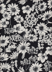 IW60006-14840 BLACK/CREAM#1 BOTTOM CARDEGAN DAISY FLOWER DRESS MARBLE PRINTED NYLON PANTS RAYON SHIRT SHORT SKIRT SMALL TOP WOVEN