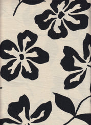 IW60006-14483 CREAM/BLACK#14 BIG FLOWER BOTTOM CARDEGAN DRESS LEAF MARBLE PRINTED NYLON PANTS RAYON SHIRT SHORT SKIRT TOP WOVEN