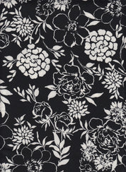 IW84028-14857 BLACK#1 DRESS DTY NON BRUSH FLOWER KNIT LEAF PANTS POLYESTER SHIRT SKIRT SMALL SPANDEX TOP