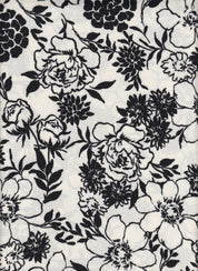 IW84028-14857 IVORY/BLACK#20 DRESS DTY NON BRUSH FLOWER KNIT LEAF PANTS POLYESTER SHIRT SKIRT SMALL SPANDEX TOP