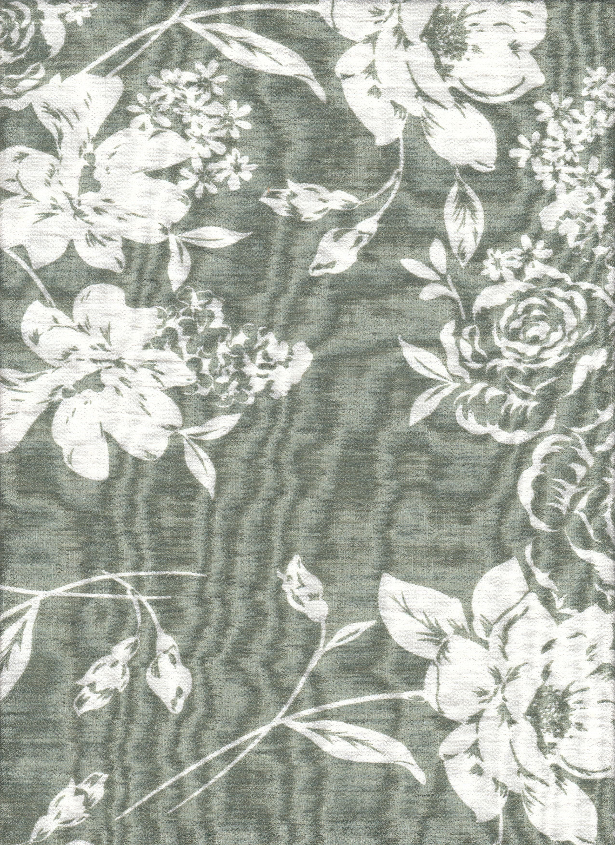 IW60006-15119 SAGE/IVORY#7 BIG LEAF BOTTOM CARDEGAN DRESS MARBLE PRINTED NYLON PANTS RAYON SHIRT SHORT SKIRT TOP TROPICAL WOVEN