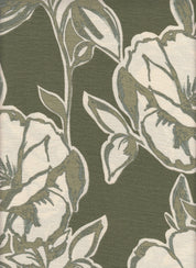 Cey Linen Fabric - 100% Polyester - Big Flower Print Linen Look Lightweight Woven Fabric 