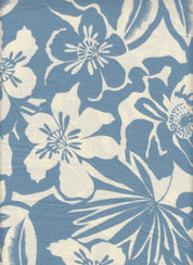 Cey Linen Fabric - 100% Polyester - Big Flower Print Linen Look Woven Fabric 