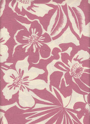 Cey Linen Fabric - 100% Polyester - Big Flower Print Linen Look Woven Fabric 