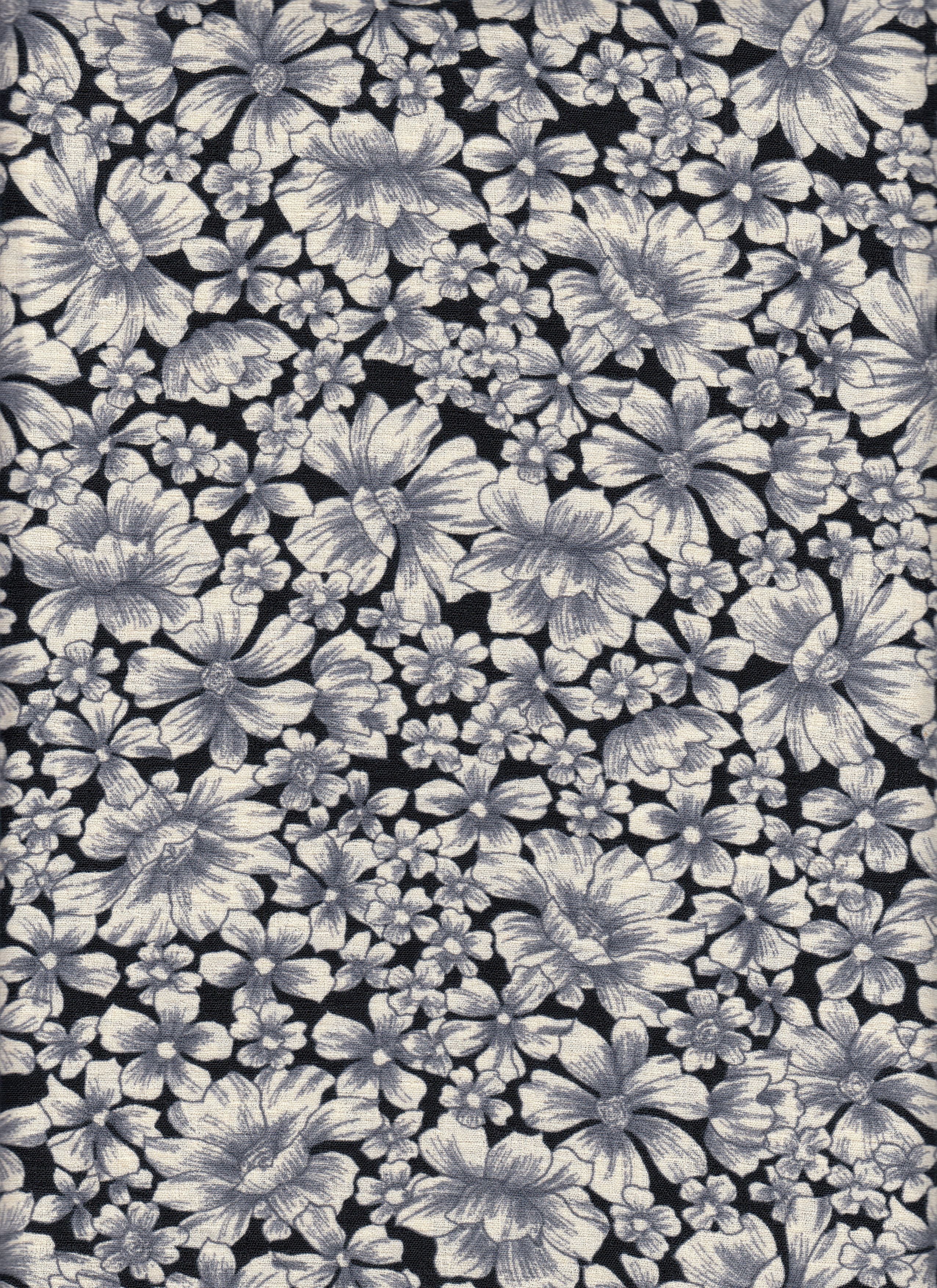 Cey Linen Fabric - 100% Polyester - Ditsy Floral Print Linen Look Woven Fabric 