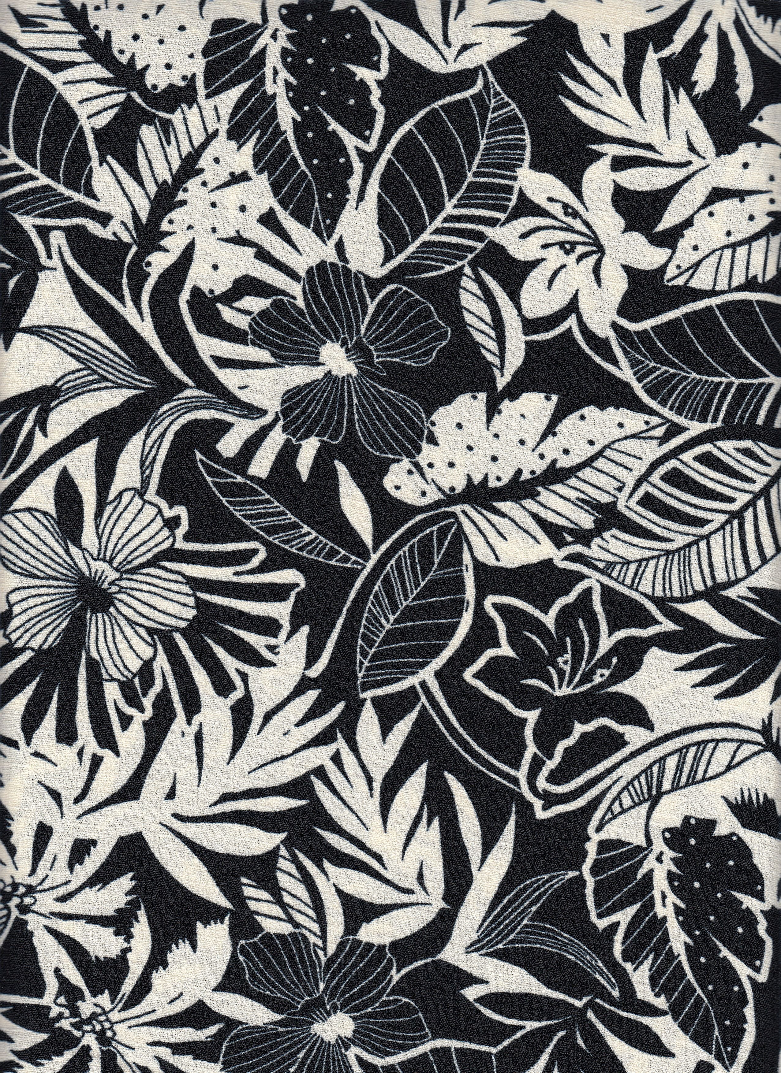Cey Linen Fabric - 100% Polyester - Tropical Print Linen Look Woven Fabric 