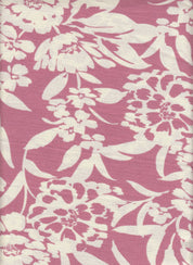 Cey Linen Floral Print Fabric - 100% Polyester Linen Look Lightweight Woven Fabric 