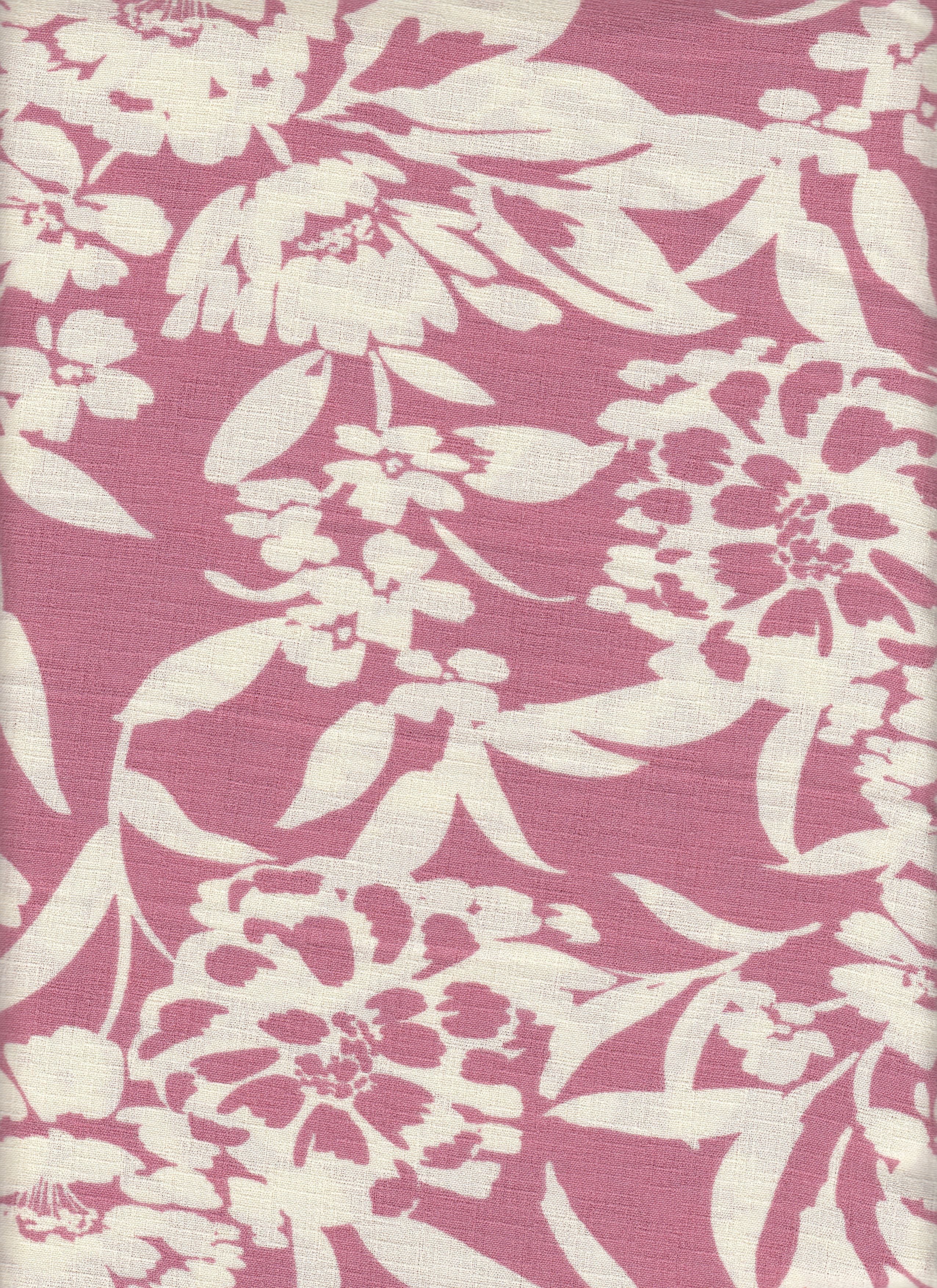 Cey Linen Floral Print Fabric - 100% Polyester Linen Look Lightweight Woven Fabric 