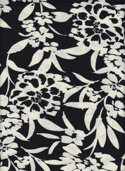 Cey Linen Floral Print Fabric - 100% Polyester Linen Look Lightweight Woven Fabric 