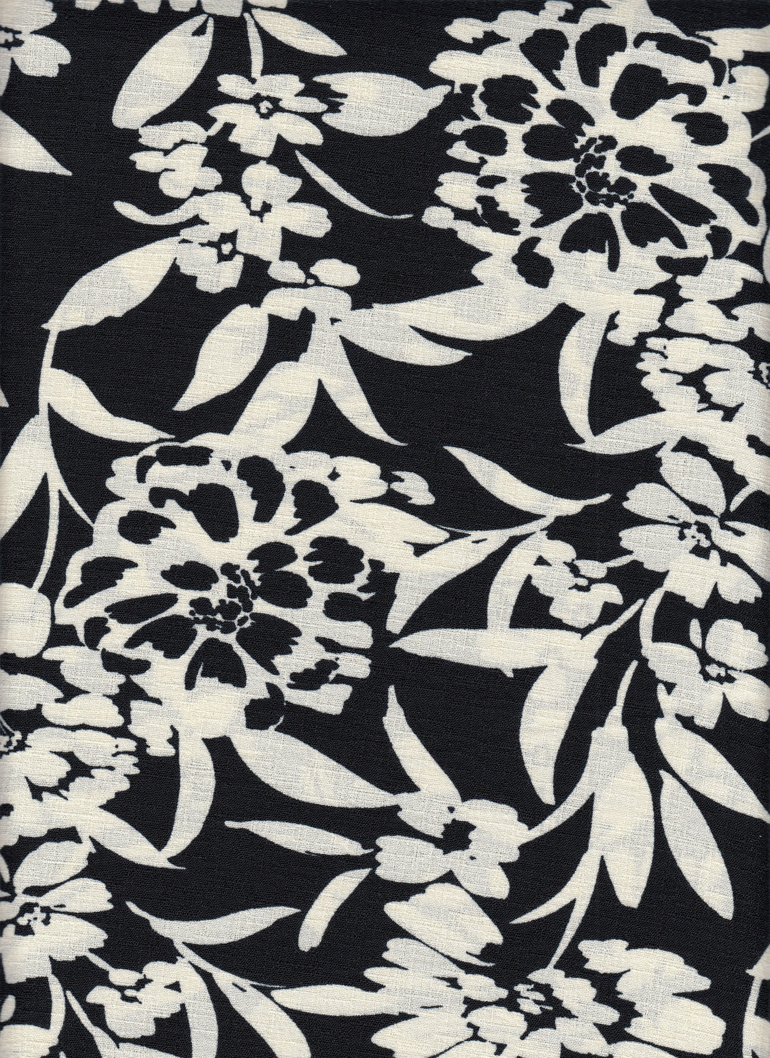 Cey Linen Floral Print Fabric - 100% Polyester Linen Look Lightweight Woven Fabric 