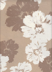 Cey Linen Printed Fabric - 100% Polyester - Big Flower Linen Look Woven for Dresses 