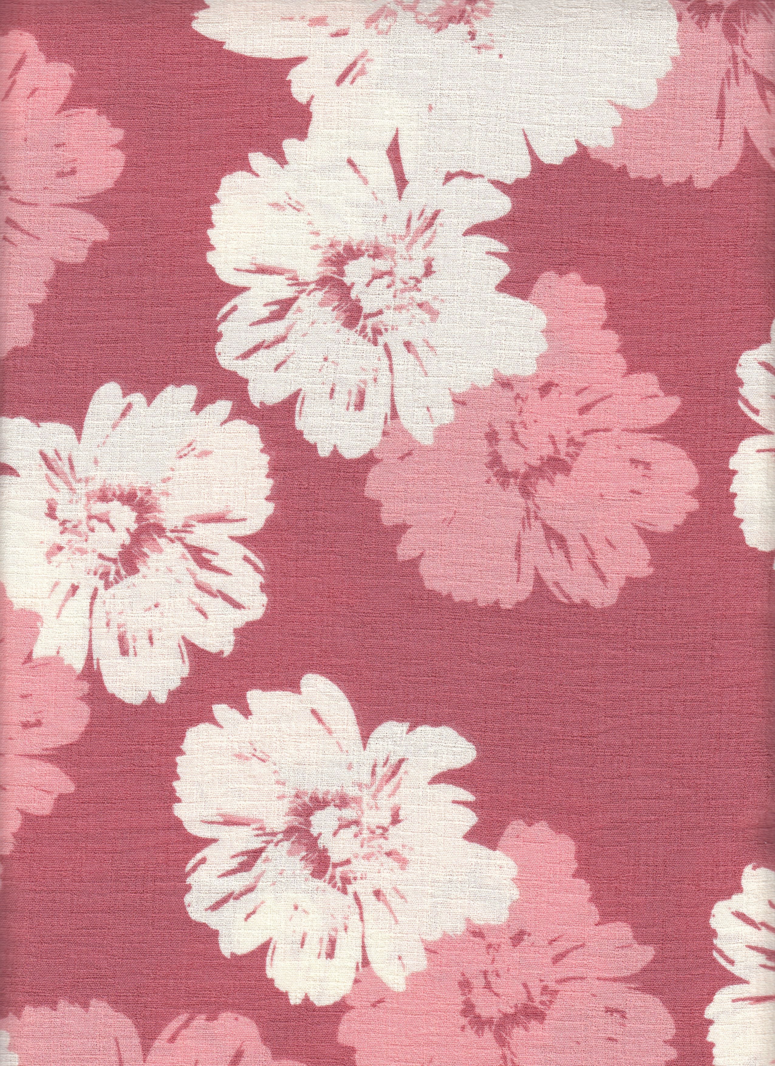 Cey Linen Printed Fabric - 100% Polyester - Big Flower Linen Look Woven for Dresses 