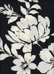 Cey Linen Printed Fabric - 100% Polyester - Big Flower Linen Look Woven for Dresses 
