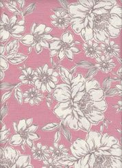 Cey Linen Printed Fabric - 100% Polyester - Floral Print Linen Look Woven Fabric 