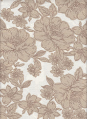 Cey Linen Printed Fabric - 100% Polyester - Floral Print Linen Look Woven Fabric 