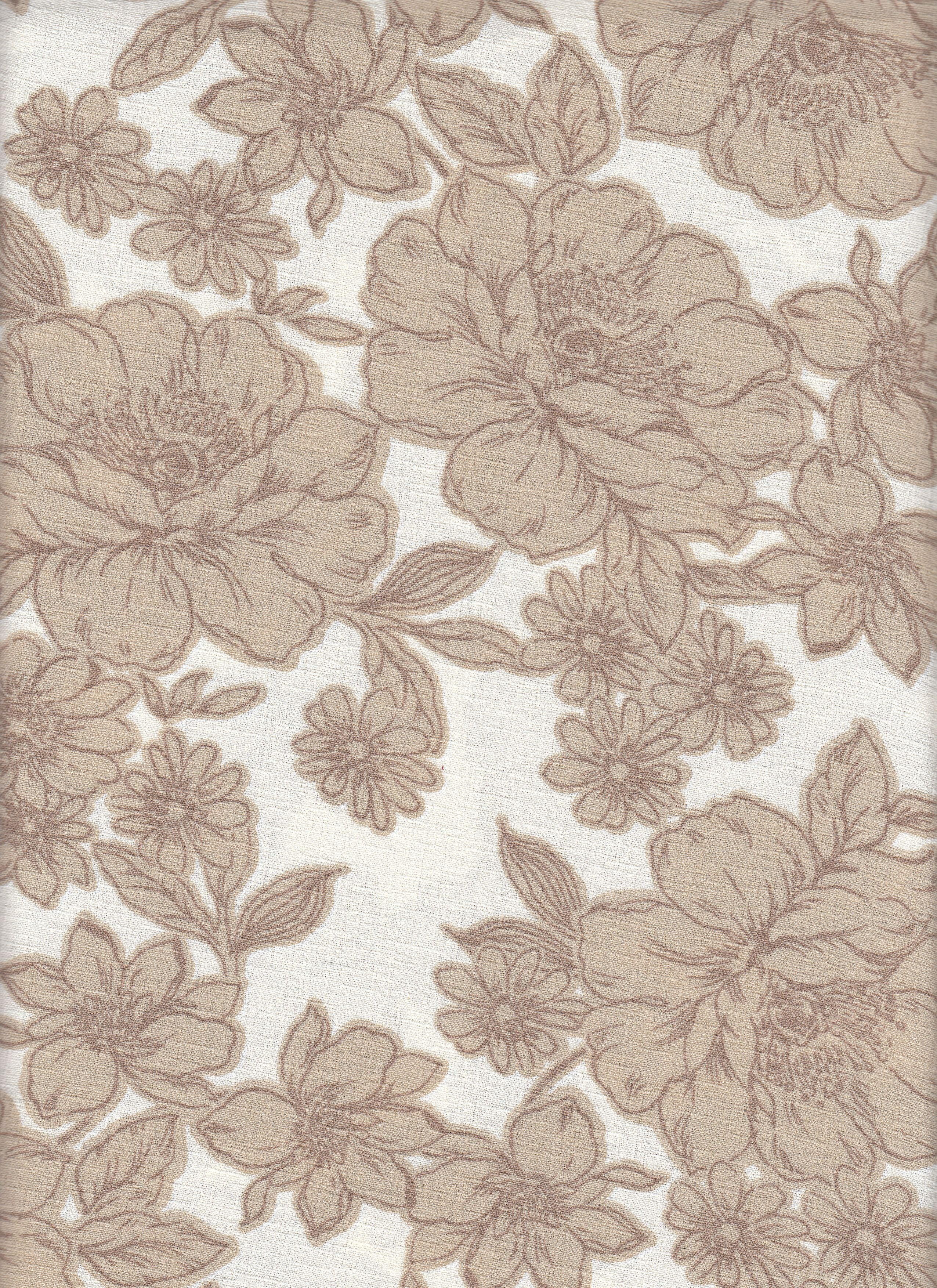 Cey Linen Printed Fabric - 100% Polyester - Floral Print Linen Look Woven Fabric 