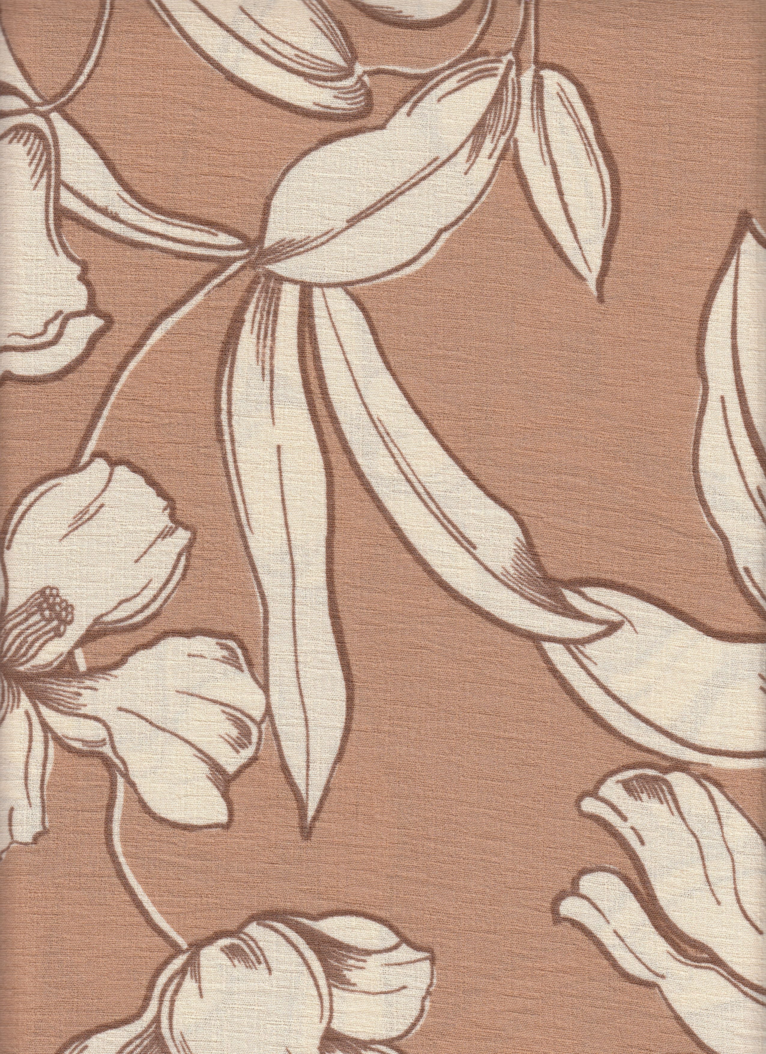 Cey Linen Printed Fabric - 100% Polyester - Tropical Print Linen Look Woven Fabric 