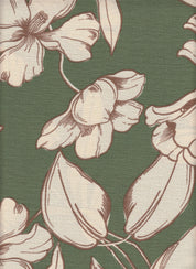 Cey Linen Printed Fabric - 100% Polyester - Tropical Print Linen Look Woven Fabric 