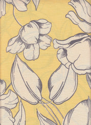 Cey Linen Printed Fabric - 100% Polyester - Tropical Print Linen Look Woven Fabric 