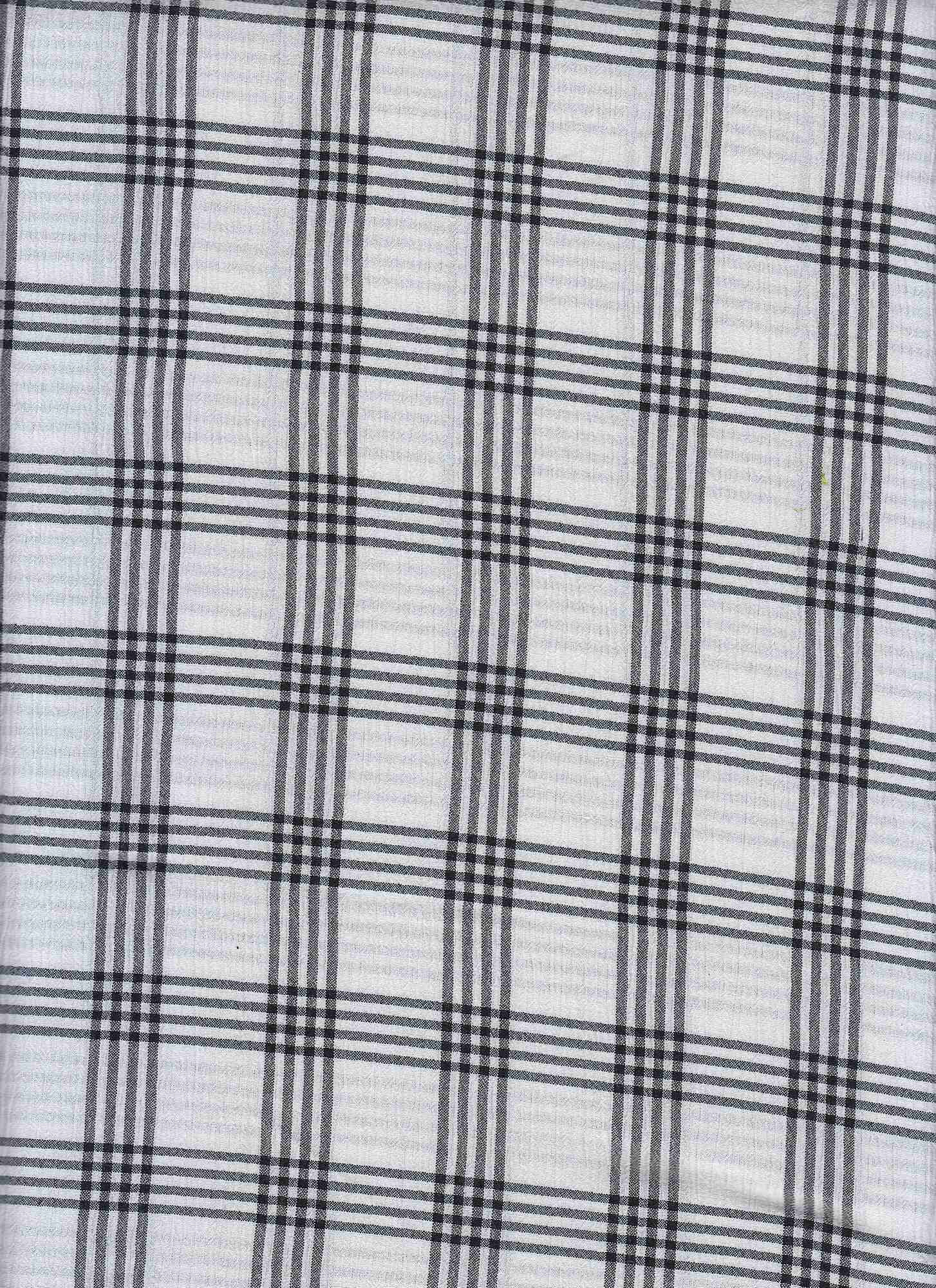 Crepon Check Fabric - 55% Polyester, 45% Rayon | Lightweight Textured Woven for Blouses, Dresses & T 