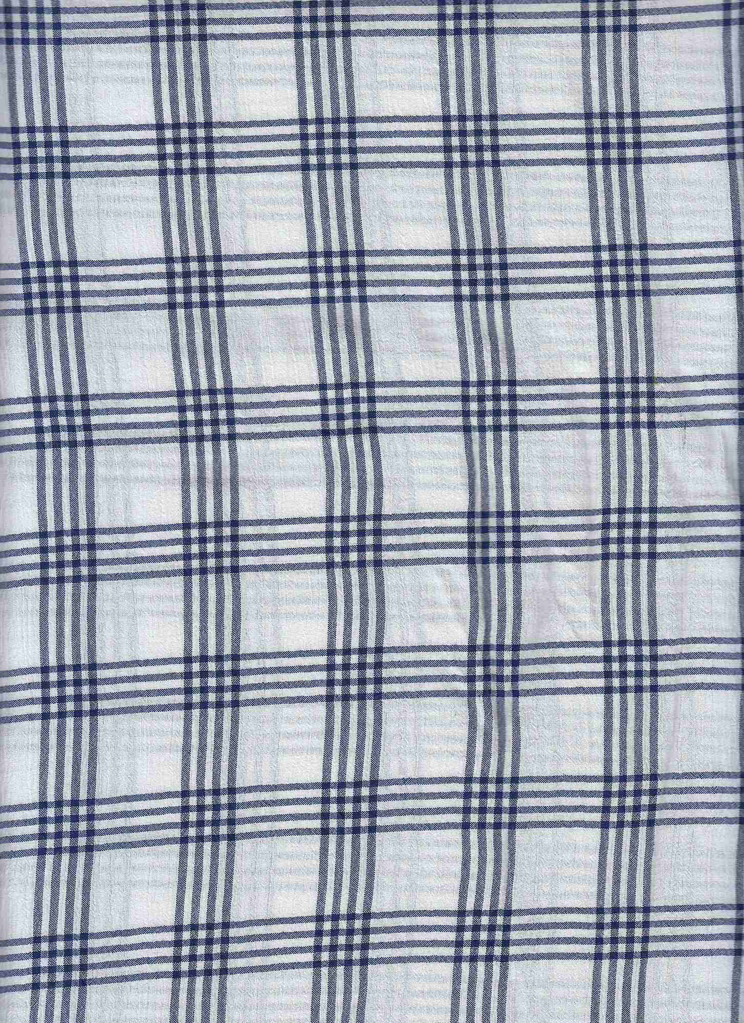 Crepon Check Fabric - 55% Polyester, 45% Rayon | Lightweight Textured Woven for Blouses, Dresses & T 